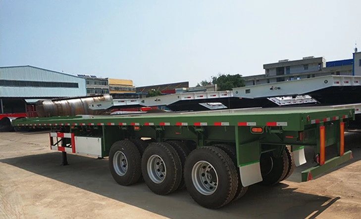 China Hot Sale 3 Axles Container Flatbed Trailer With Durable Quality