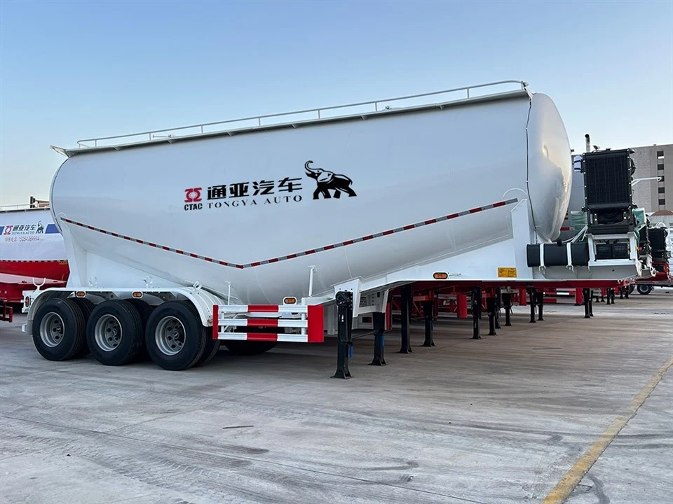 3 Axle Bulk Cement Tanker Semi Trailer With Mechanical Suspension suppliers