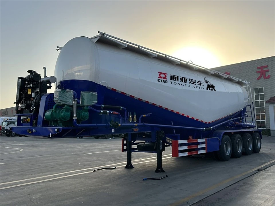 4 Axle Bulk Cement Tanker Semi Trailer With Air Suspension