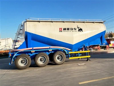 Single Tire 3 Axle Bulk Cement Tanker Semi Trailer